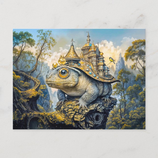 Postal sapo castillo steampunk (Anverso)