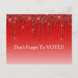 Postal Sapphire Blue Glitter Drip Vote Reminder