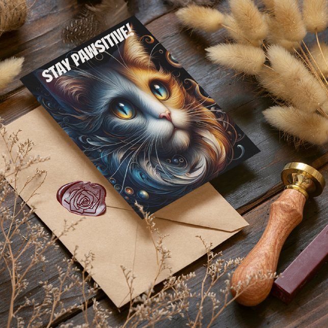 Postal Sapphire Gaze: Un gato con ojos azules (Subido por el creador)