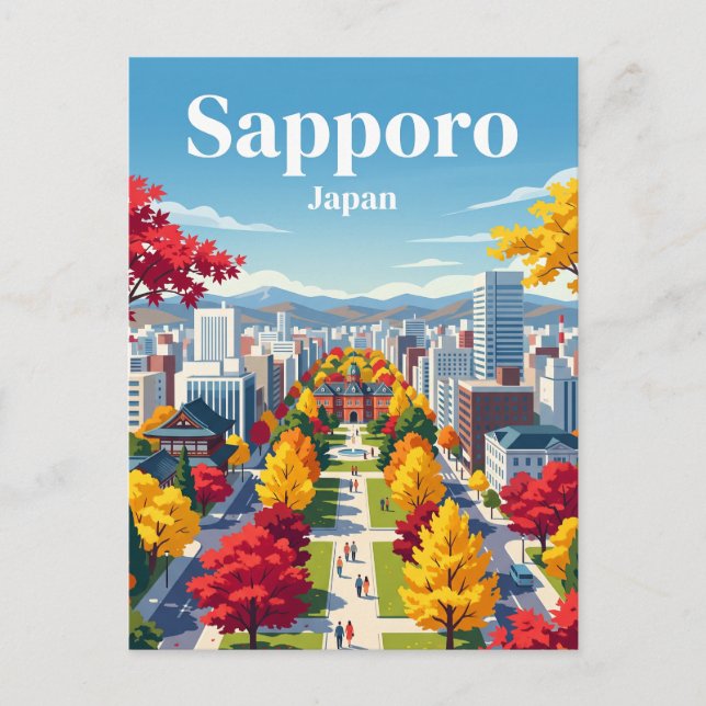 Postal Sapporo, Japón (Anverso)