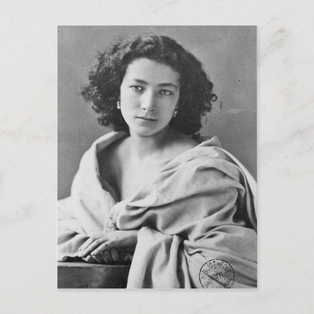 Postal Sarah Bernhardt disfrazada, c.1860 (Anverso)