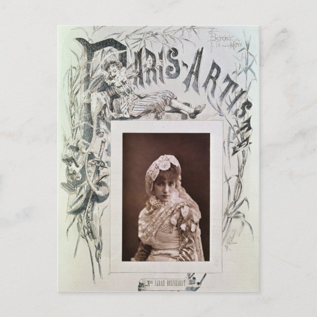Postal Sarah Bernhardt en el papel de Marion Delorme (Anverso)
