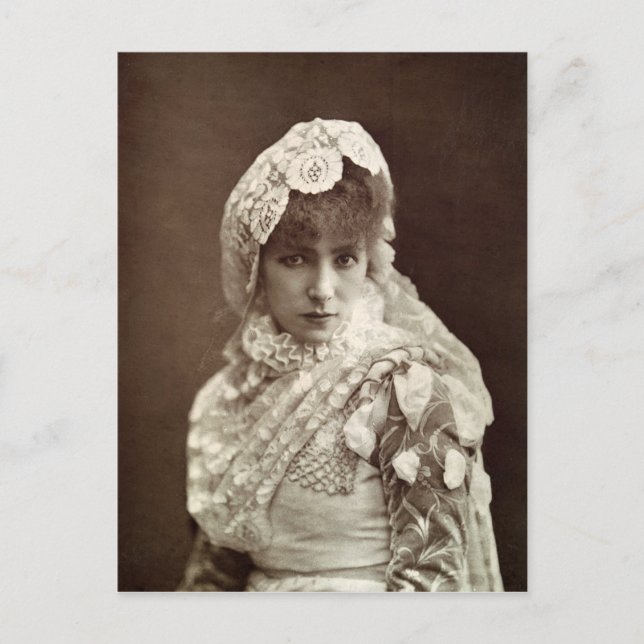Postal Sarah Bernhardt en el papel de Marion Delorme (Anverso)