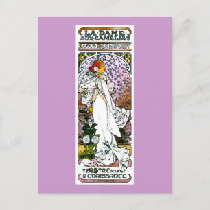 Postal Sarah Bernhardt, La Dame aux Camélias, Mucha Fine