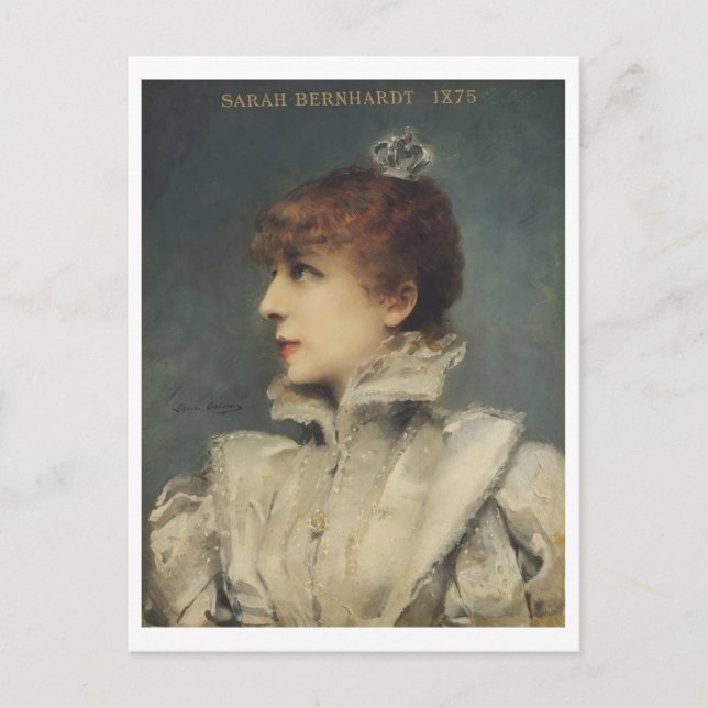 Postal Sarah Bernhardt, Louise Abbéma (Anverso)