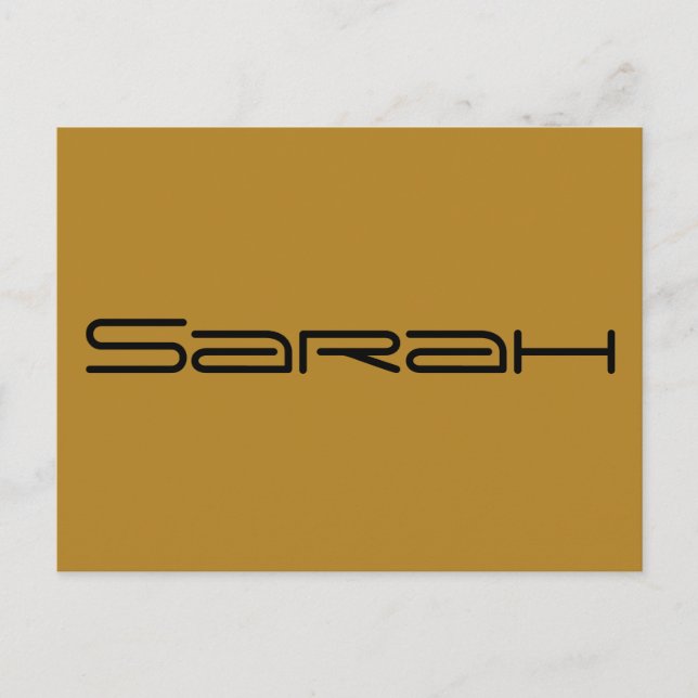 Postal Sarah, personaje de Orphan Black, letra geométrica (Anverso)