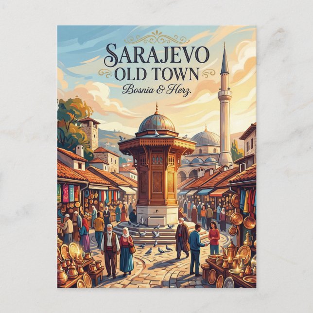 Postal Sarajevo casco antiguo Bosnia & Herz. (Anverso)