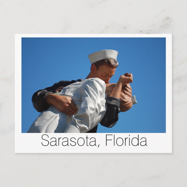 Postal Sarasota, FL Kissing Sailor (Anverso)