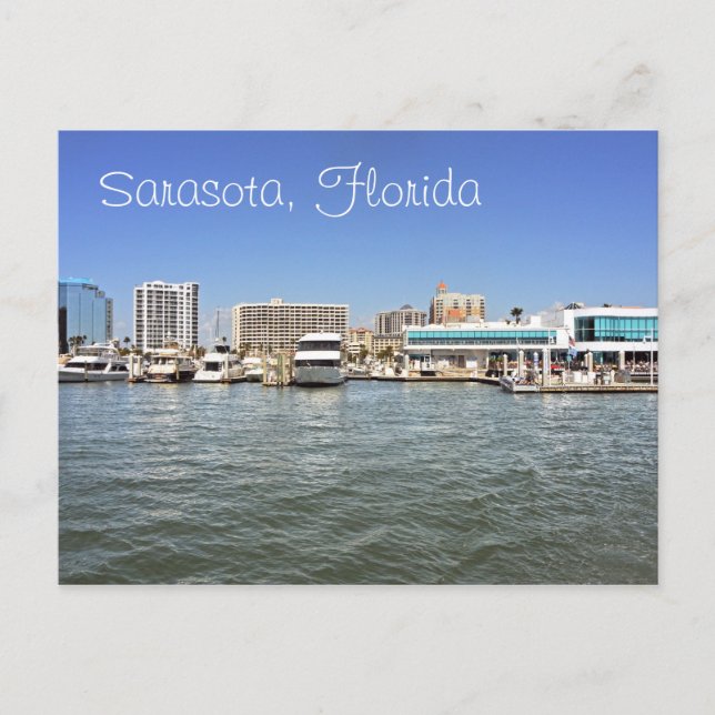 Postal Sarasota, Florida desde la bahía. (Anverso)