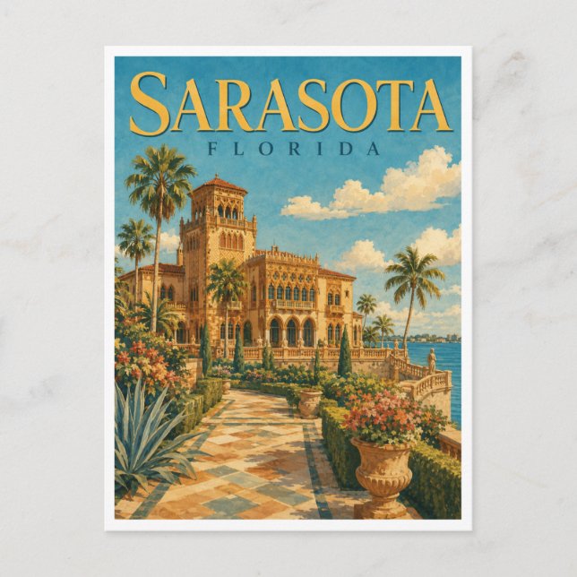 Postal Sarasota Florida Finca Ringling GeoSaga (Anverso)