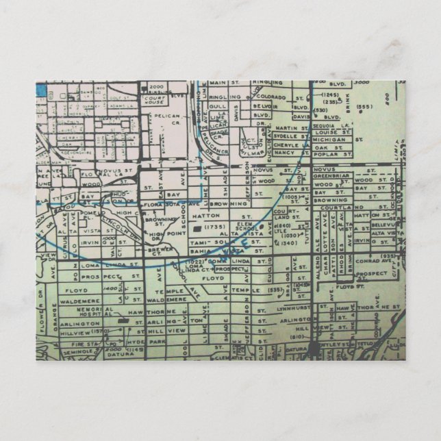 Postal Sarasota, mapa de cosechas de FL (Anverso)