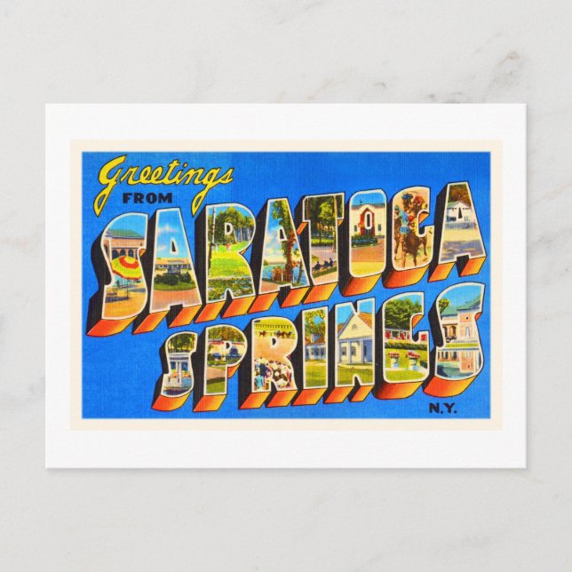Postal Saratoga Springs New York New York Old Travel Souv (Anverso)