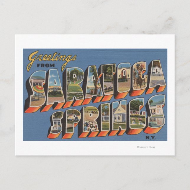 Postal Saratoga Springs, Nueva York - Escenas de letras g (Anverso)