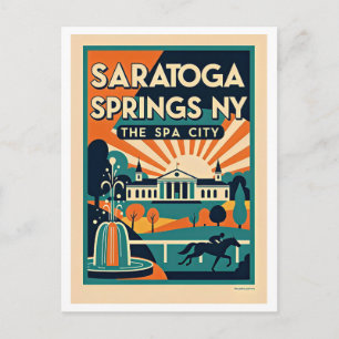 Postal Saratoga Springs NY Viajes Retro