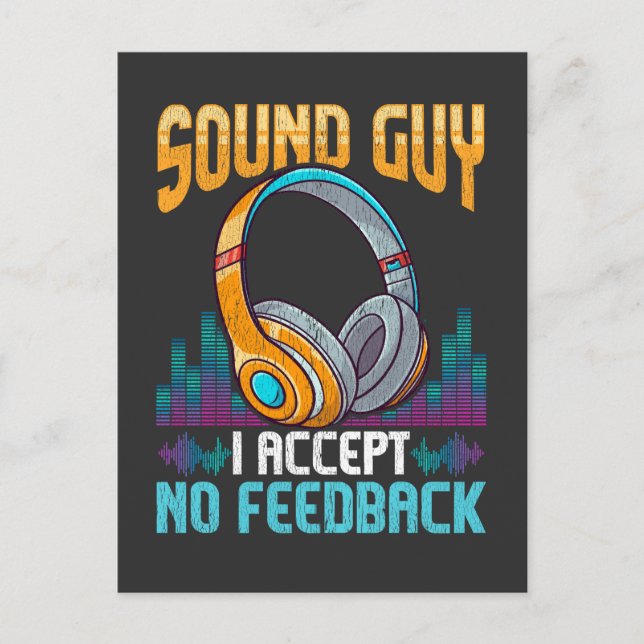 Postal Sarcastic Sound Guy audífonos DJ Sound Engineer (Anverso)