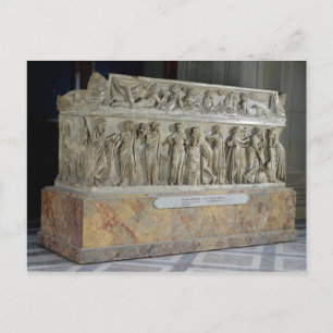 Postal Sarcófago con frisa de las Nueve Musas
