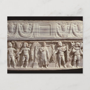 Postal Sarcófago que representa al difunto