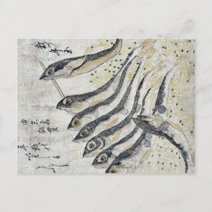 Postal Sardinas de Teisai, Hokuba Ukiyoe