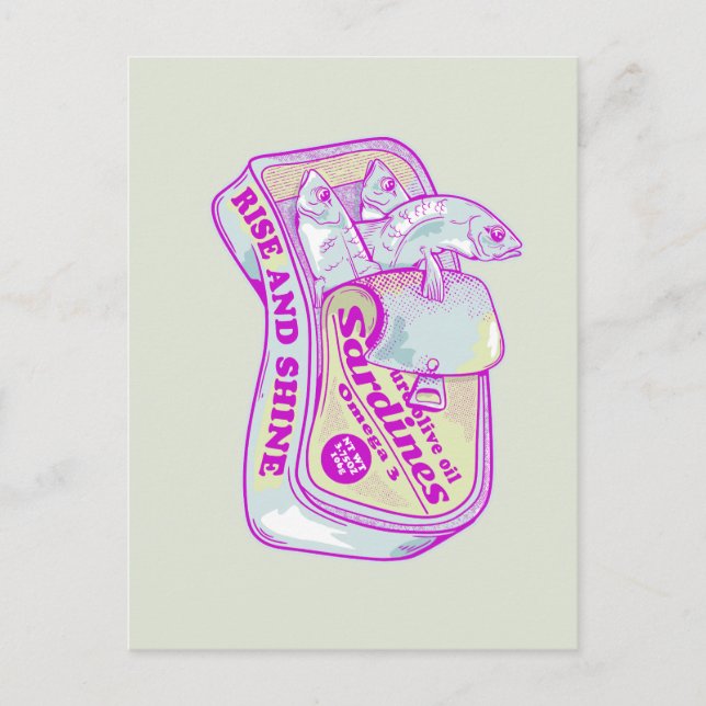 POSTAL SARDINAS DURMIENDO LEVÁNTATE Y BRILLA (Anverso)