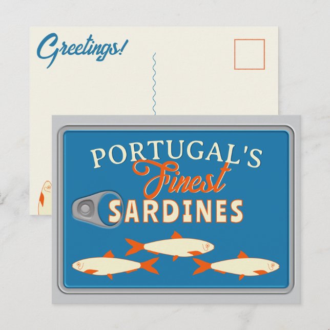Postal Sardines Greetings Custom Portugal Tinned Fish (Anverso / Reverso)