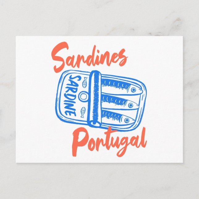 Postal Sardines Portugal Foodie Travel Art Print (Anverso)