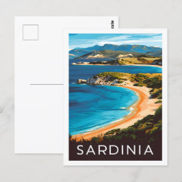 Postal Sardinia Italia Famoso lugar de viaje