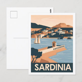 Postal Sardinia Italia Famoso lugar de viaje