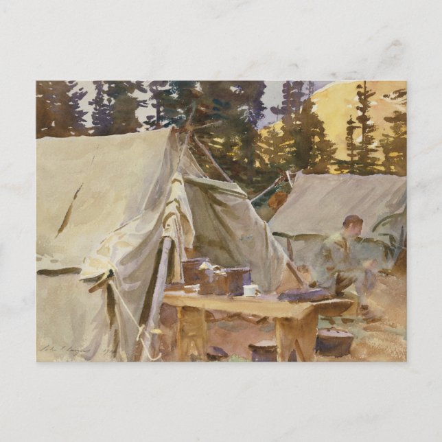 Postal Sargento John Singer - Campamento en el lago O'Har (Anverso)