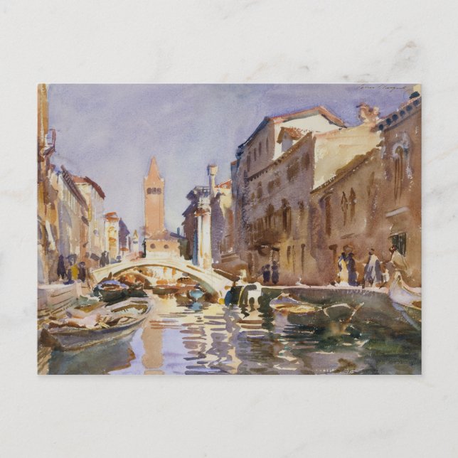 Postal Sargento John Singer - Canal veneciano (Anverso)
