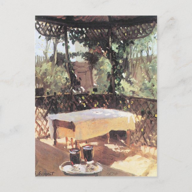 Postal Sargento John Singer - Dos vasos de vino (Anverso)