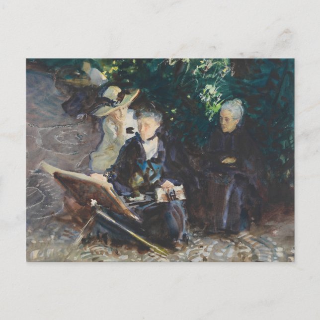 Postal Sargento John Singer - En el Generalife (Anverso)