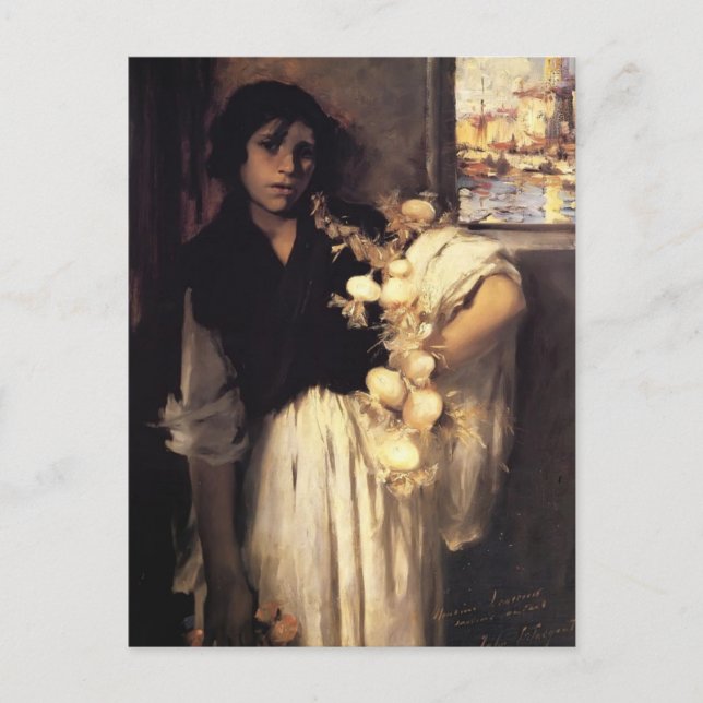 Postal Sargento John Singer - Vendedor de cebolla venecia (Anverso)