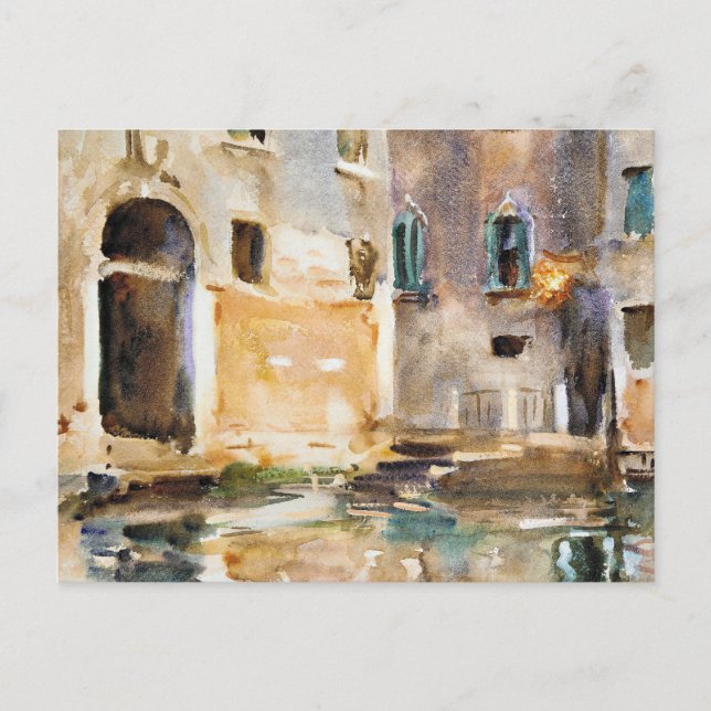 Postal Sargento - Venecia, pintura de arte fino, (Anverso)