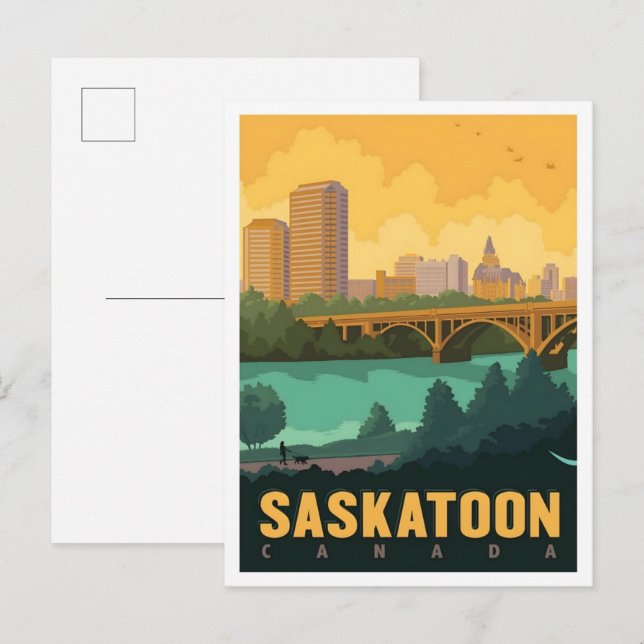 Postal Saskatoon Canada Vintage Travel  (Anverso / Reverso)