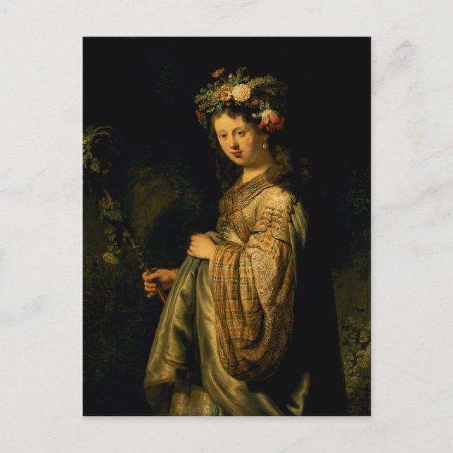 Postal Saskia as Flora, 1634 (Anverso)