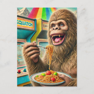 Postal Sasquatch come espagueti