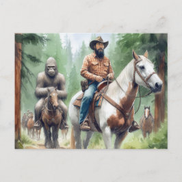 Postal Sasquatch disfruta de un paseo por el sendero