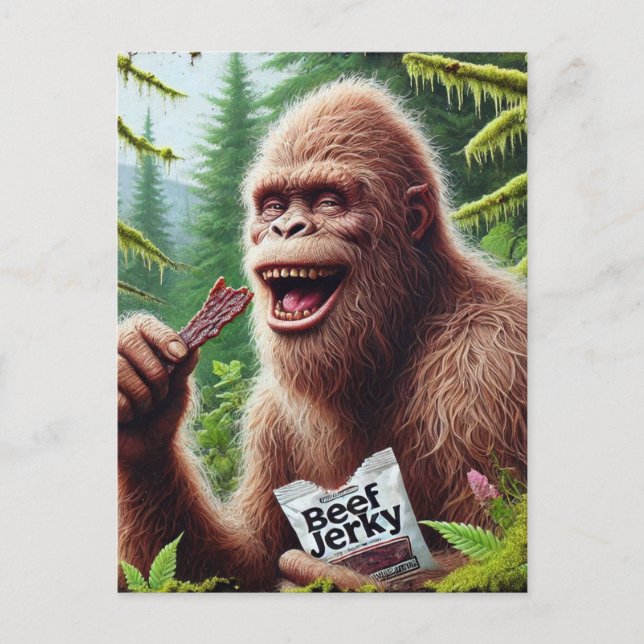 Postal Sasquatch en un bosque de mezquitas (Anverso)