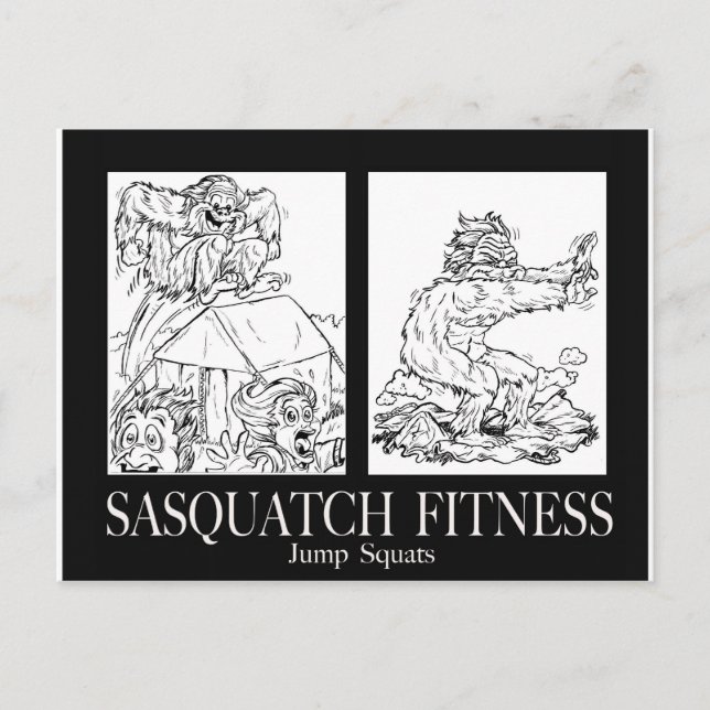Postal Sasquatch Fitness Series Pic #1 JUMP SQUATS (Anverso)
