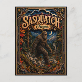 Postal Sasquatch Oregon Popcut Leyendas