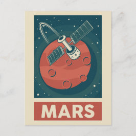 Postal Satélite de galaxia Mars Retro