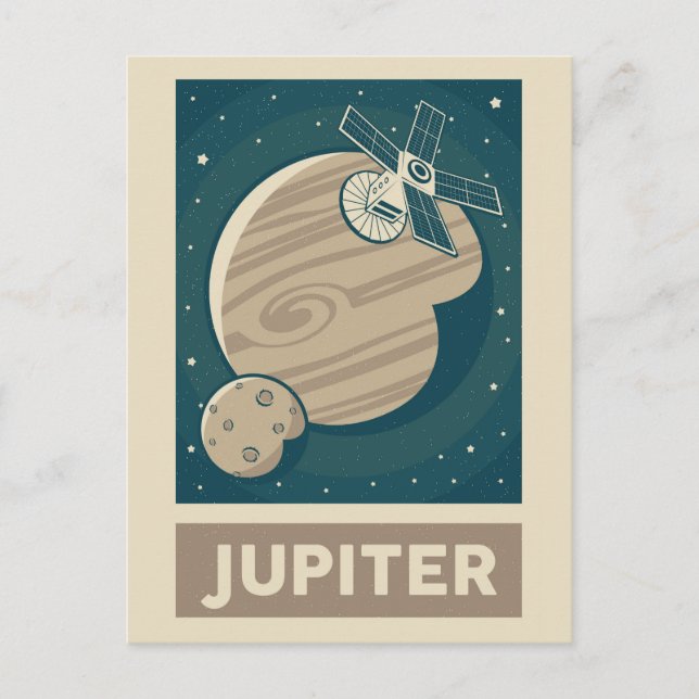 Postal Satélite Júpiter Retro Galaxy (Anverso)