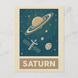 Postal Satélite Saturn Retro Galaxy