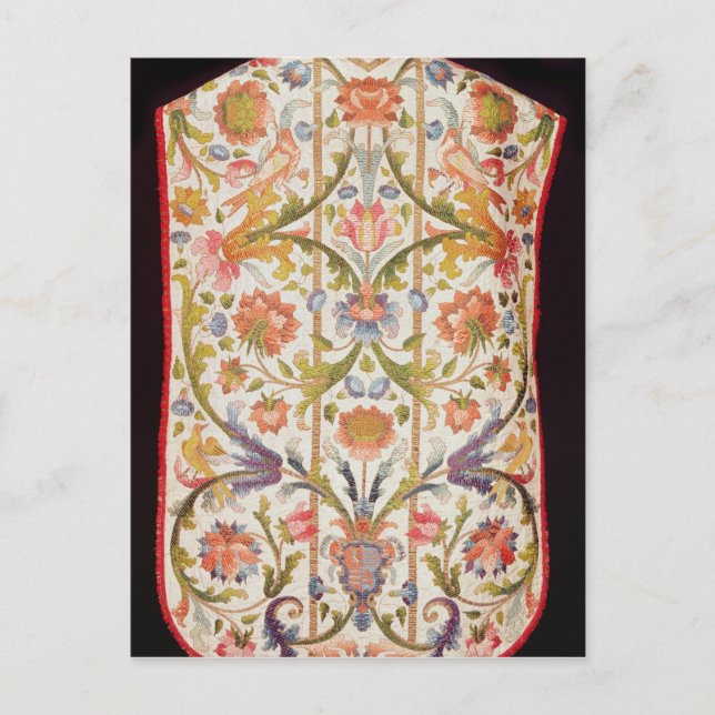 Postal Satin chasuble de crema, Nápoles, finales del sigl (Anverso)