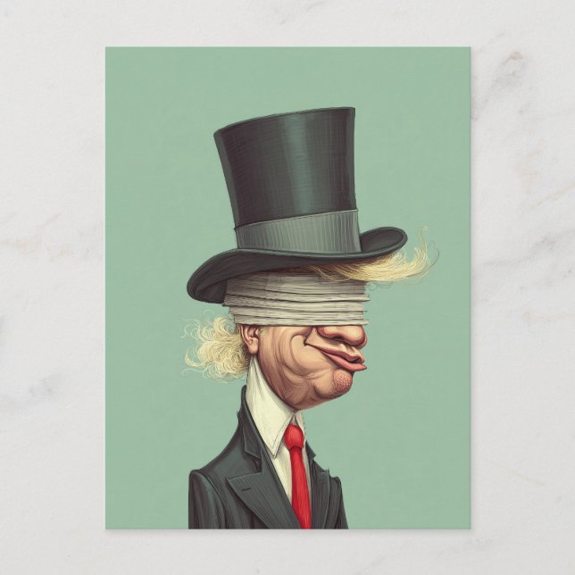 Postal Sátira del poder ciego de Donald Trump (Anverso)