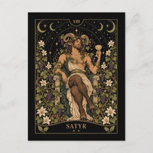 Postal Sátiro, Arte del Tarot Starlit