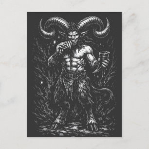 Postal Sátiro Invernal Cornudo — por BurnsInHell
