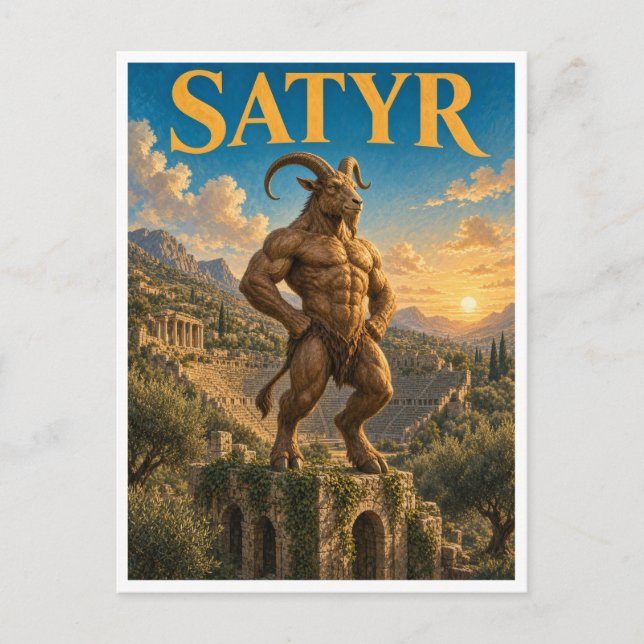 Postal Sátiro, Monstruo de Fantasía Gótica (Anverso)