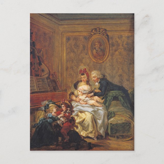 Postal Satisfacción del matrimonio o, la familia feliz (Anverso)