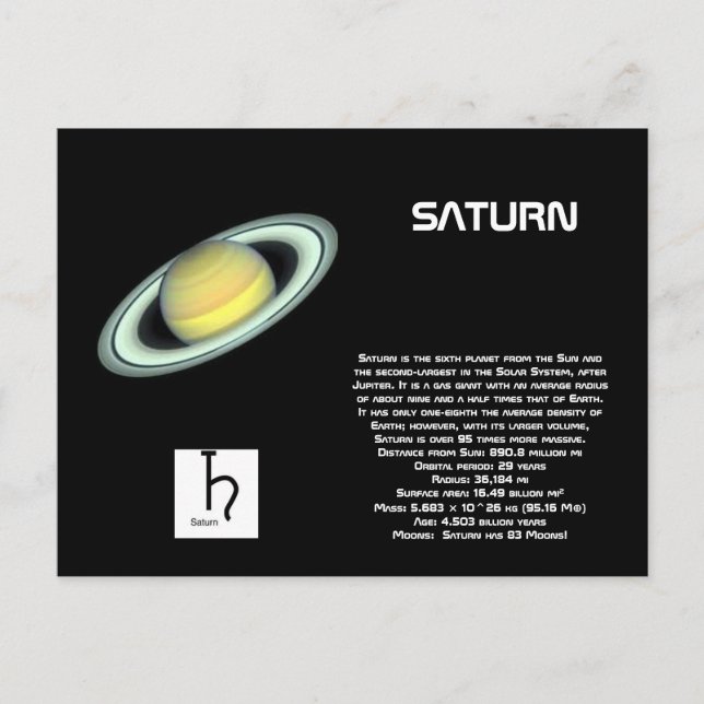 Postal Saturn Postcard (Anverso)